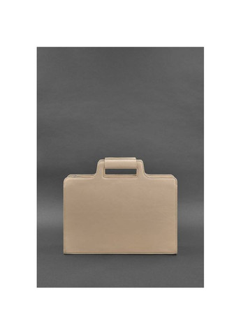 Сумка жіноча шкіряна через плече для ноутбука та документів світло-бежева BlankNote (302008068)