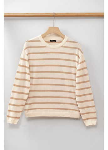 Бежевый джемпер в полоску 2800 айвори – миндальный Triko Bakh