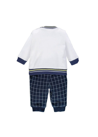 Синий демисезонный комплект для мальчика из двух частей (толстовка и брюки) 201bbem002-283 синий с белым Brums