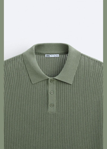 Футболка поло Zara лляна 2893/304 Greenish (316388637)