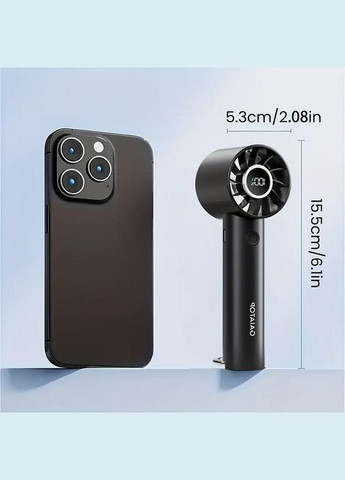 Компактний акумуляторний міні-вентилятор Gaiatop USB з дісплеєм та ліхтарем HF-01 No Brand (316651779)