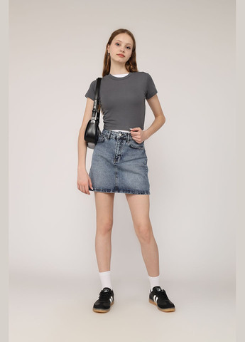 Голубая юбка трапеция, женская цвет голубой cb-00272544 Best Jeans