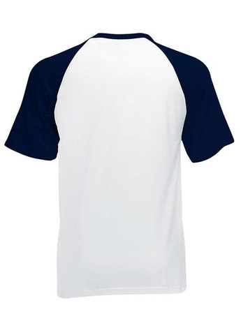 Комбинированная футболка мужская valueweight baseball белый с темно-синим (0610260we2xl) с коротким рукавом Fruit of the Loom