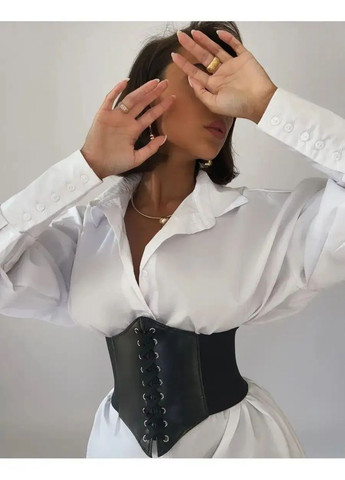 Стильный женский декоративный корсет на широкой резинке со шнуровкой, Женский аксессуар для образа No Brand декоративний корсет з шнурівкою чорний (351865508)