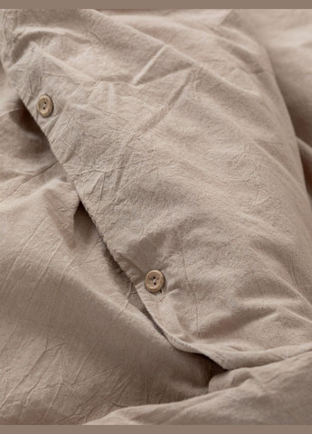 Комплект белья из вареного хлопка Almond евро-макси, Простыня с резинкой 160х200 Leglo (300370827)