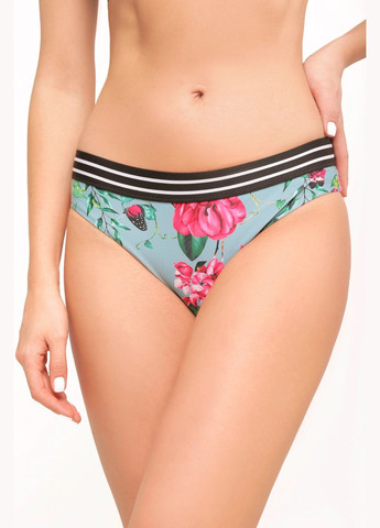 Бірюзовий демісезонний жіночий купальник роздільний в квіточки Anabel Arto