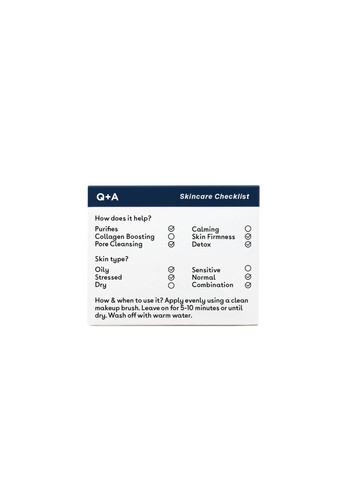 Маска для лица Activated Charcoal Face Mask 50 г Детокс с активированным углем (5061) Q+A (316093011)