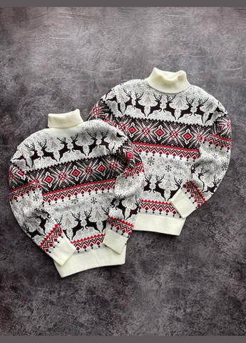 Молочний зимовий светр чоловічий джемпер No Brand