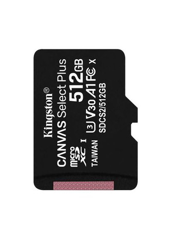 Карта пам'яті 512 GB microSDXC Class 10 UHS-I U3 Canvas Select Plus SDCS2/512GBSP Kingston (314865291)