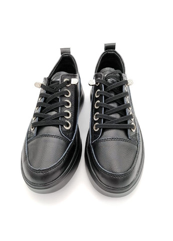 Черные женские кожаные черные кеды. Fashion