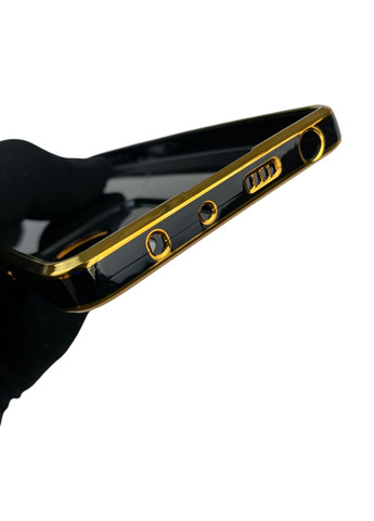 Чехол для POCO X5 Pro 5G с кольцом-подставкой с золотой окантовкой на поко х5 про черный gs1 Xiaomi (366019372)