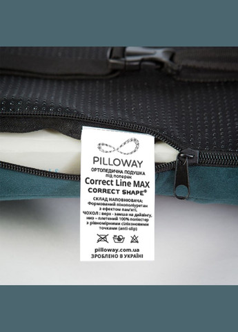 Ортопедическая подушка под поясницу Correct Line MAX, (Украина) изумрудный Correct Shape (333340394)