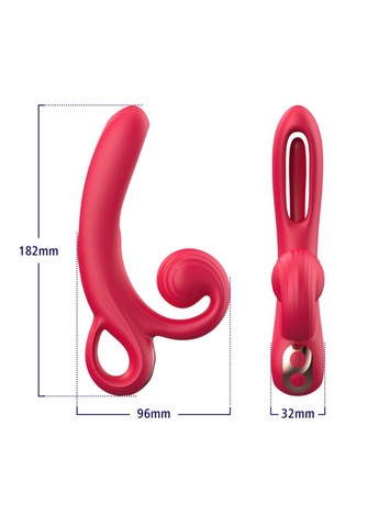 Вібратор Rabbit з язичком для куні Вібратор-кролик незвичайний для G-точки з кліторальним відростком Vibrator OEM (317748235)