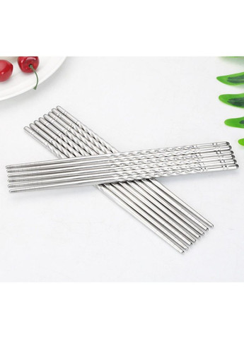 Многоразовые палочки для суши и еды из нержавеющей стали 1 пара в подарочной коробочке No Brand (362135499)
