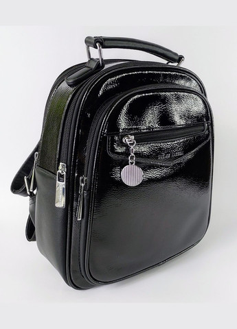 Рюкзак жіночий місткий з екошкіри на два відділення лаковий бежевий Karlos Marconi (347640649)