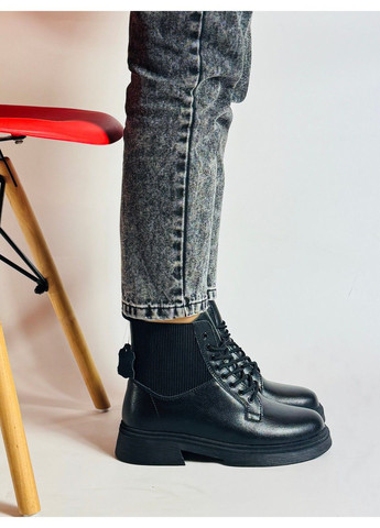 Зимние 253 ботинки зимние черные кожаные Hengji