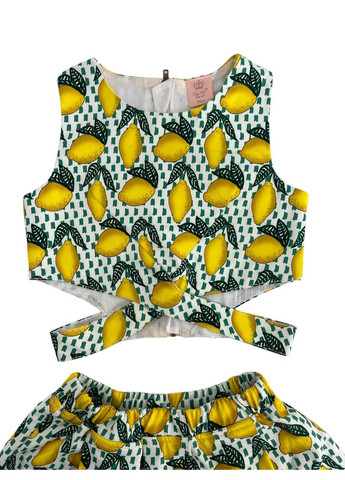 Желтый комплект: топ и юбка King Kid