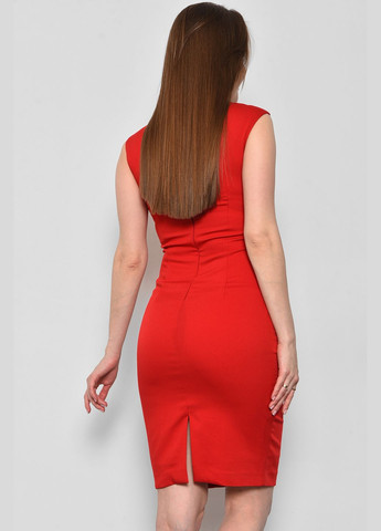Красное кэжуал платье женское однотонное красного цвета а-силуэт Let's Shop однотонное
