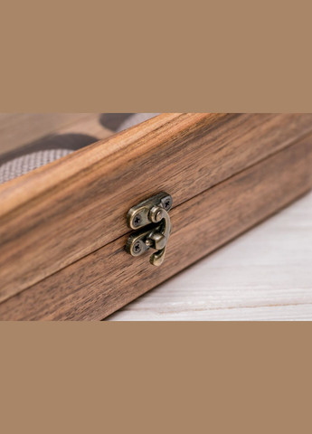 Цільна скринька для трьох годинників зі скляною кришкою EcoWalnut (295291912)