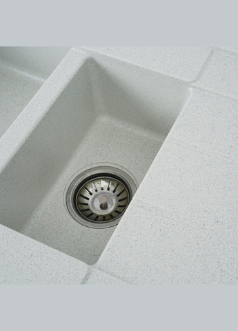 Гранитная мойка для кухни TOSKANA 7850W матовая Белая в точку Valeso (358059688)