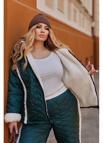 Женский зимний теплый костюм двойка смарагдового цвета New Trend (357490048)