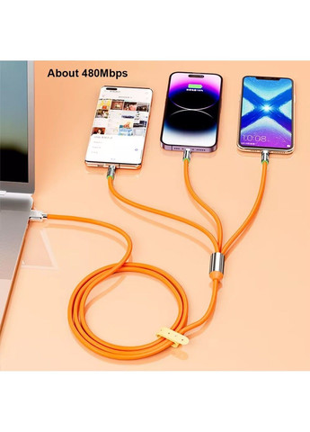 Кабель універсальний для заряджання 3 в 1, швидка зарядка, передача даних microUSB, Type-C, Lightning YXF23571 No Brand (304971279)