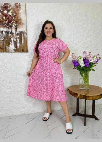 Рожева плаття подовжене літнє Україна з квітковим принтом