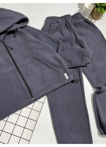 Серый флисовый костюм для мальчиков/подростков No Brand