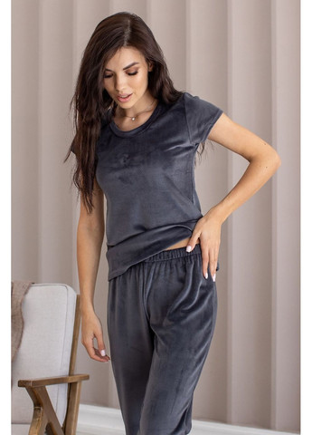 Графітова всесезон піжама з футболкою брючна пг1605 графітовий MiaNaGreen