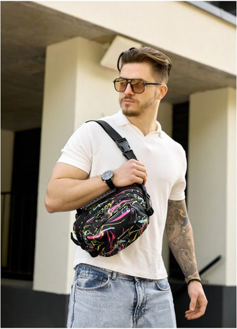 Мужская тканевая сумка через плечо принт ABSTRACT (11160301517) Sambag (361244812)