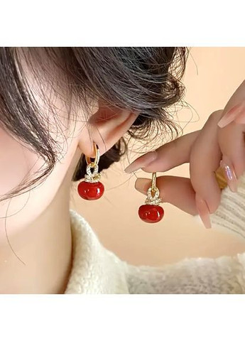 Сережки бижутерия Красная бусина No Brand (362947741)