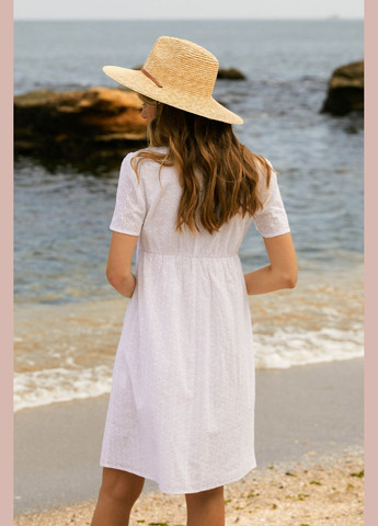 Белое повседневный платье ST-Seventeen однотонное