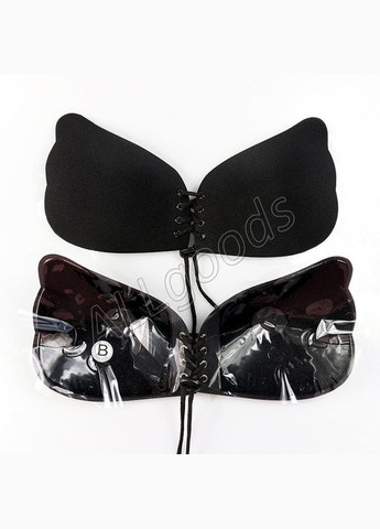 Чёрный бюстгальтер силиконовый бабочка на шнуровке лиф невидимка размер чаша а A.G.