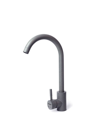 Набір кухонний Ovum, штучний камінь, овальна, з крилом, 615х495х200мм, чаша - 1, врізна, сірий + змішувач та дозатор Adamant (370618298)