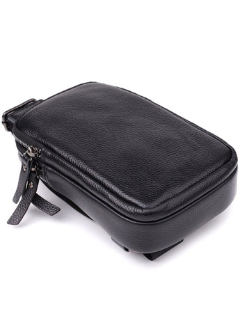 Сумка-слінг для чоловіків з натуральної шкіри 22955 Чорний Vintage (357495046)