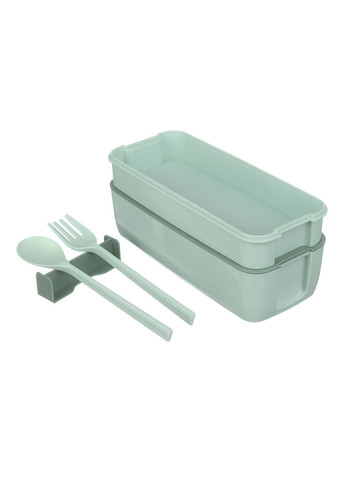 Ланч бокс двухуровневый с приборами, 750 мл, зеленый Jooki (358705501)