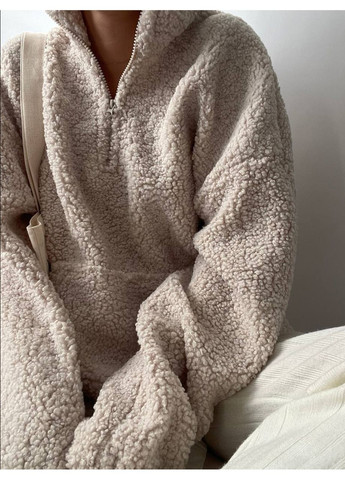 Бежевий світшот жіночій KaraMix однотонний блискавка (364989267)