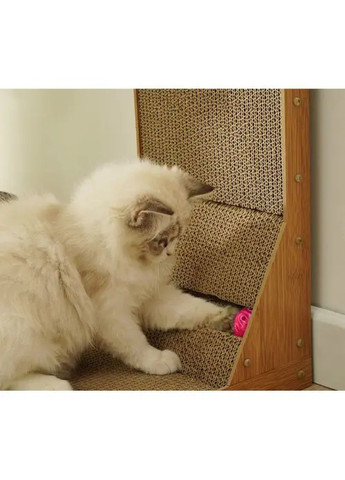 Когтеточка дряпка напольная угловая горизонтальная вертикальная из гофрокартона для кошек котов 60х40,5х25 см (476591-Prob) Unbranded (285696185)