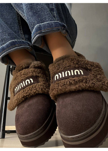 Зимние ботинки женские 88-6 на меху с липучкой замшевые коричневые Hengji из натуральной замши