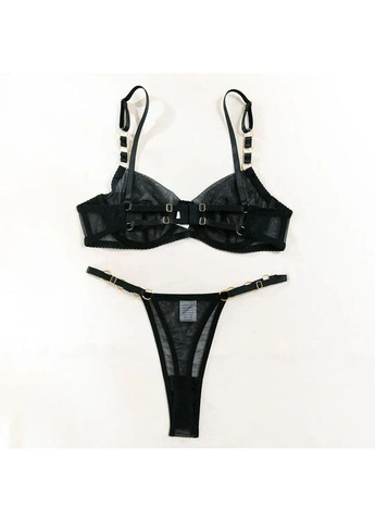 Черный демисезонный женский комплект dark night в комплекте бюстгальтер+трусики No Brand комплект Dark night чорний