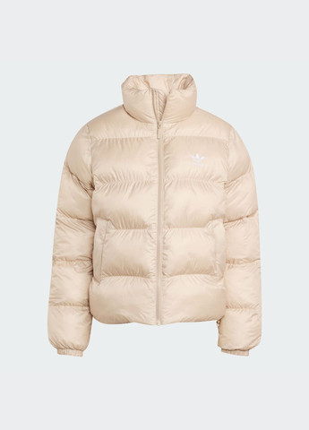 Бежевая демисезонная куртка adicolor short puffer adidas