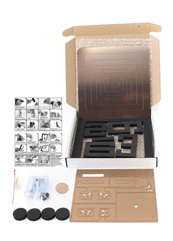 Годинник дзеркальний настінний 3D наклейка для декору будинку 70 см Каре бронза Ваша Світлість (366334689)