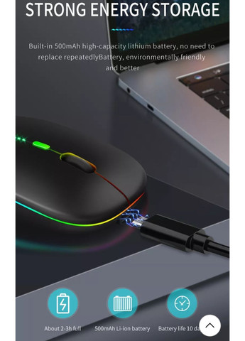 Беспроводная компьюторная мышь перезаряжаемая Gold Bluetooth Mouse USB No Brand (366301968)