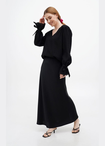 Чорна однотонна шифонова жіноча блуза «» Fayna Джесіка