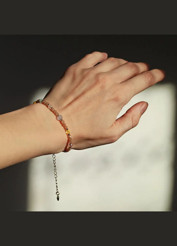 Браслет натуральний Селеніт+вставки Цитрін, Аквамарин, Кварц фур-ра гіп-ний сплав колір золото d-5мм+- L-17-22см No Brand браслет (300584579)