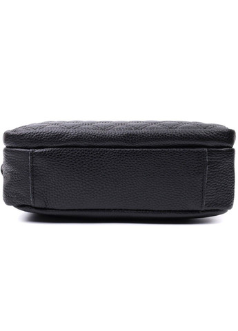 Жіноча сумка прошита ромбами на лицьовій стороні з натуральної шкіри 22634 Чорна Vintage (297956973)