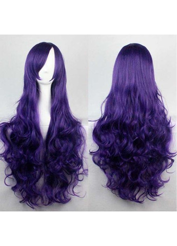 Парик волнистый аниме длиной 80 см косплей "Голубой". Женский парик голубого цвета длинный China (360604071)