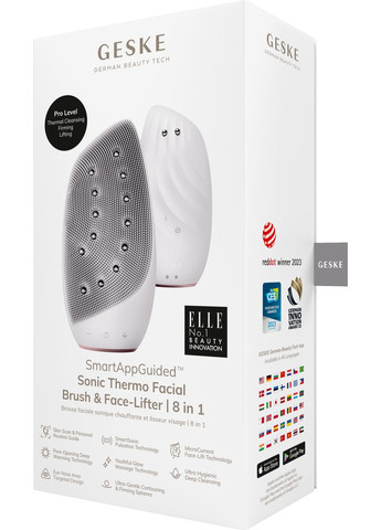 Очищувальна щітка для обличчя Sonic Thermo Facial Brush&Face-Lifter 8в1 starlight GESKE (341525953)