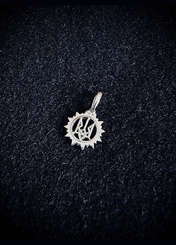 Срібна підвіска "Тризуб" — символ нескореності, покрита родієм Family Jewelry House (340496830)