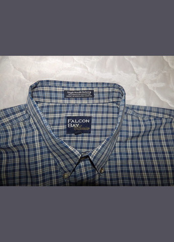 Синяя классическая рубашка в клетку No Brand